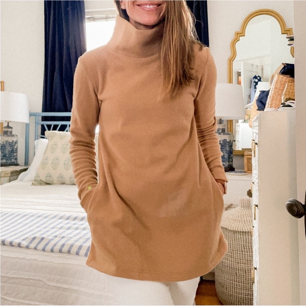 dudley stephens xxl vello fleece cobble hill turtleneck camel